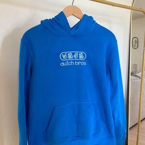Dutch Bros Blue Hoodie with White Logo